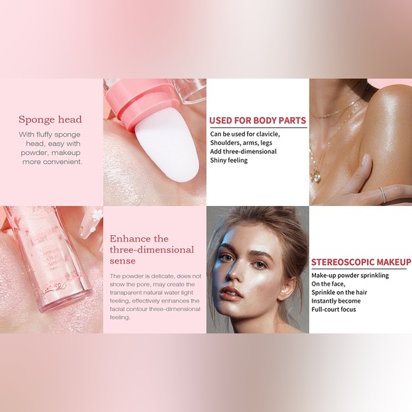 Highlighter Shimmer Stick Compact Shading Powder Multipurpose For Full Bod Use - Picture 5 of 10